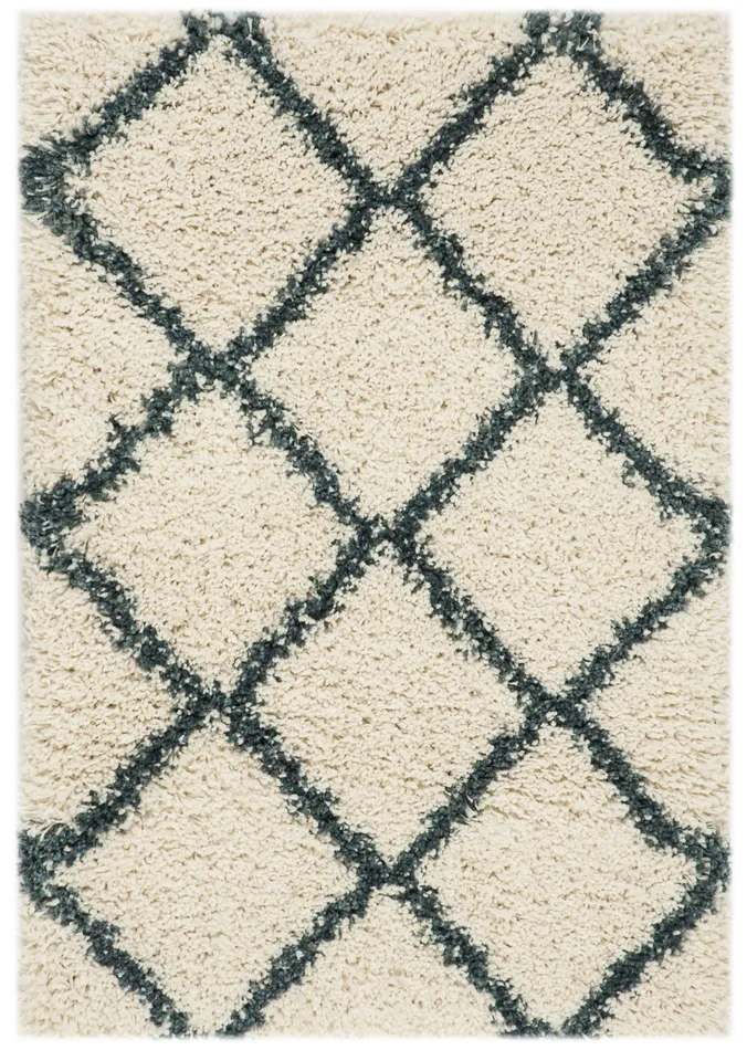 Arlo Home Woven Area Rug, SGH281T, Ivory/Slate Blue,  2' X 3'