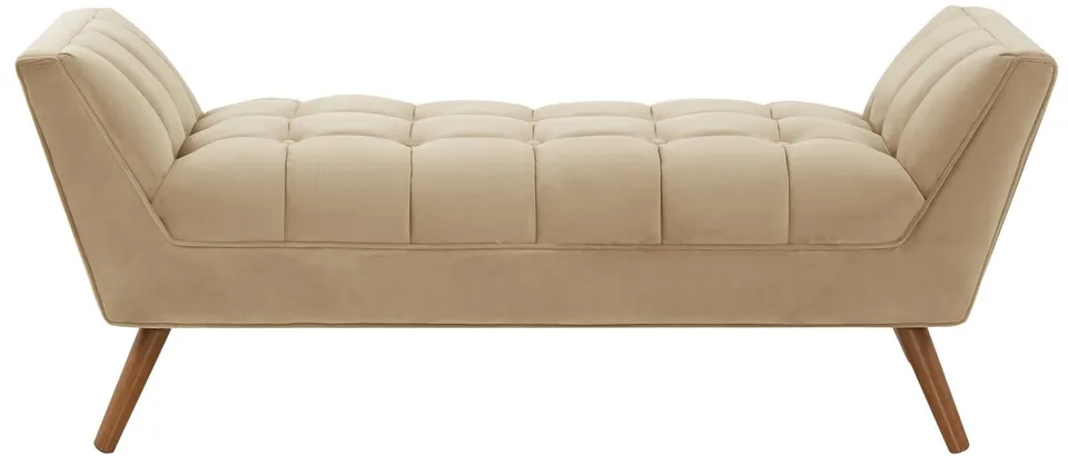 Damian Tufted Bench - Light Brown / Dark Brown