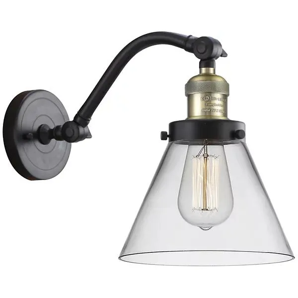 Zachary Glass Curved Arm Wall Sconce