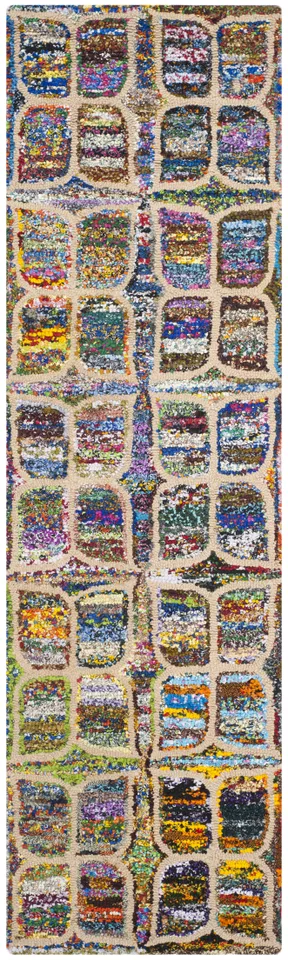Arlo Home Hand Tufted Area Rug, NAN438A, Multi,  2' 3" X 7'