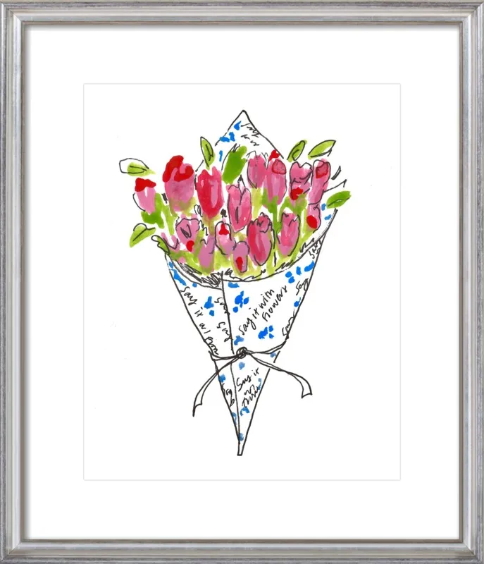 Bodega Flowers in Blue and Pink by Larsen McDowell for Artfully Walls