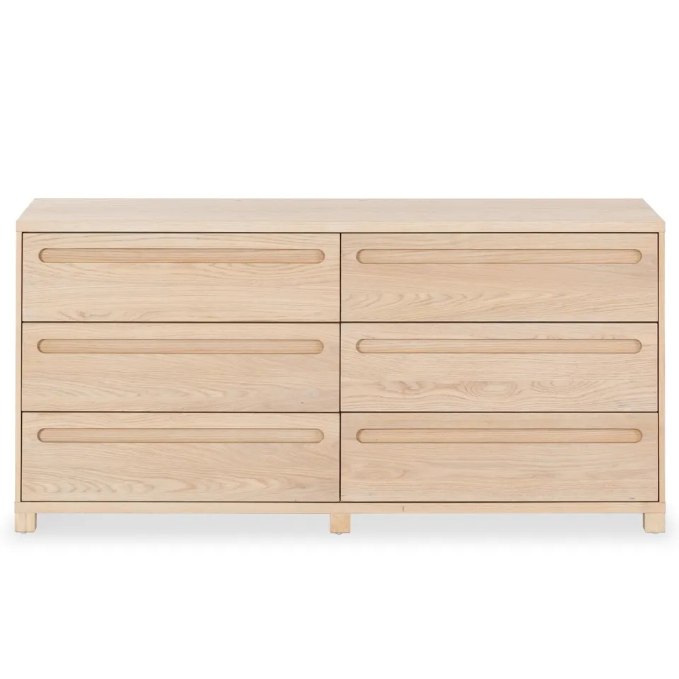 Tobiette 6 Drawer Wood Dresser - Oak