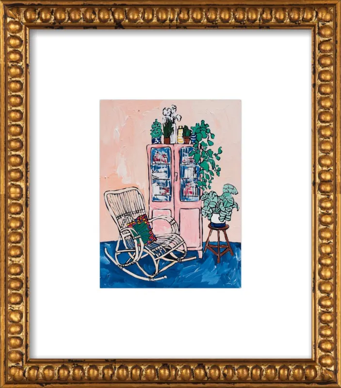 Rocking Chair In Pink Interior by Lara Lee Meintjes for Artfully Walls