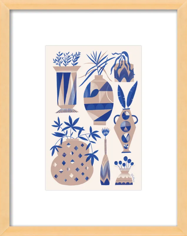 Risograph Vases: suede and cobalt by Erin Wallace for Artfully Walls