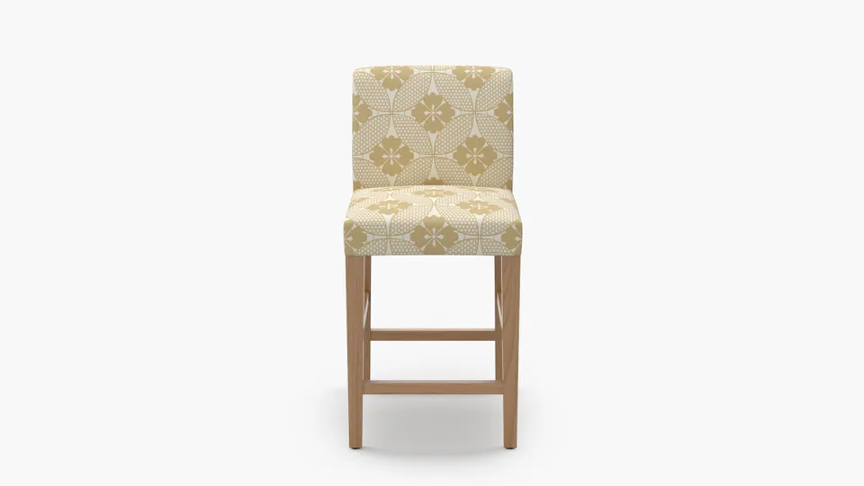 Signature Dining Counter Stool, Rattan Solaire, Natural Square Tapered Leg