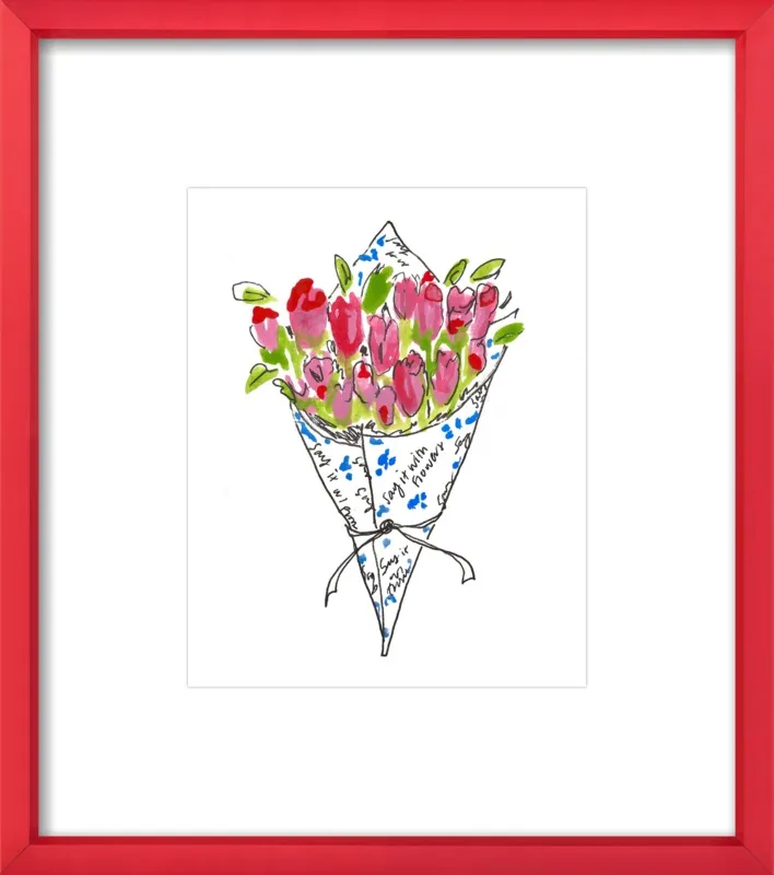 Bodega Flowers in Blue and Pink by Larsen McDowell for Artfully Walls