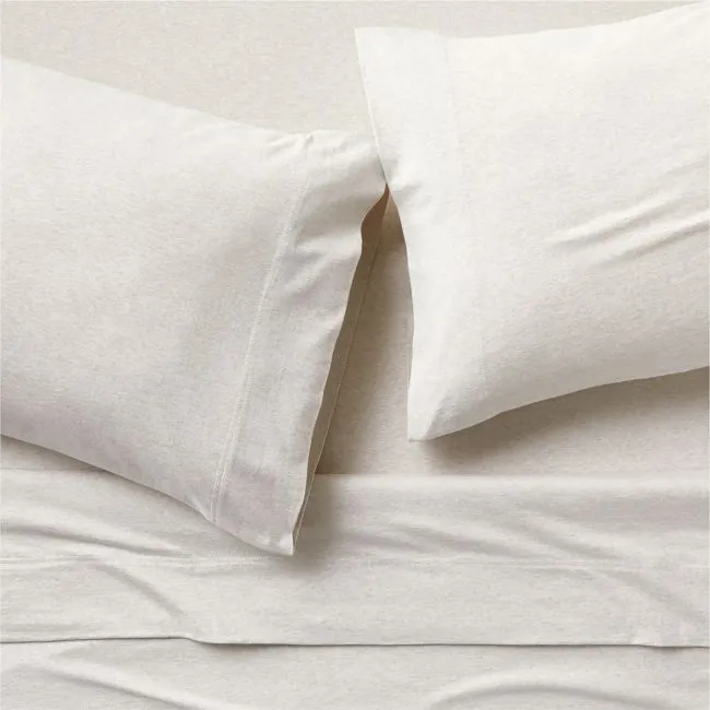 Cozysoft Organic Cotton Jersey Oatmeal Brown Queen Bed Sheet Set