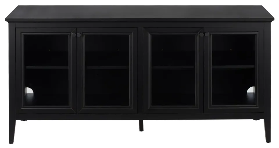 Sondra 63" 4 Glass Door Sideboard / Media Stand - Black