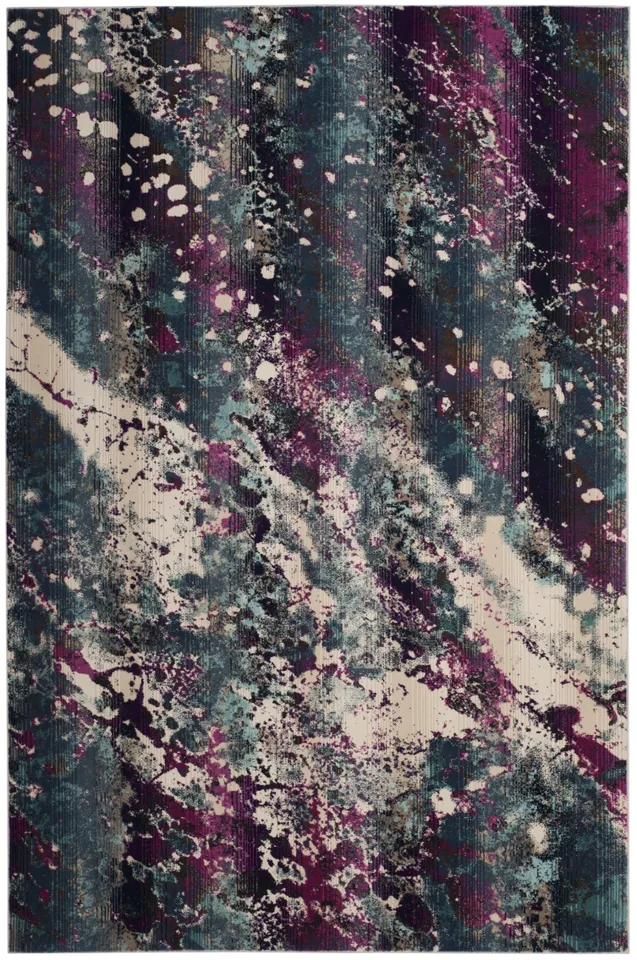 Arlo Home Woven Area Rug, RAD111B, Teal/Magenta,  4' X 6'