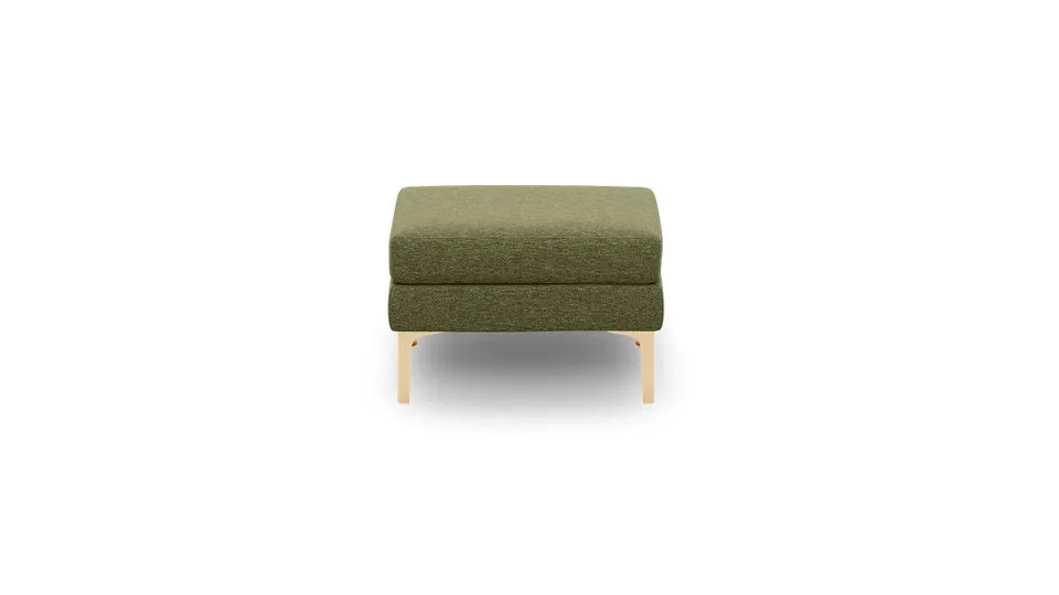 Nomad Ottoman - Moss Green - Performance Basketweave / Brass - Metal