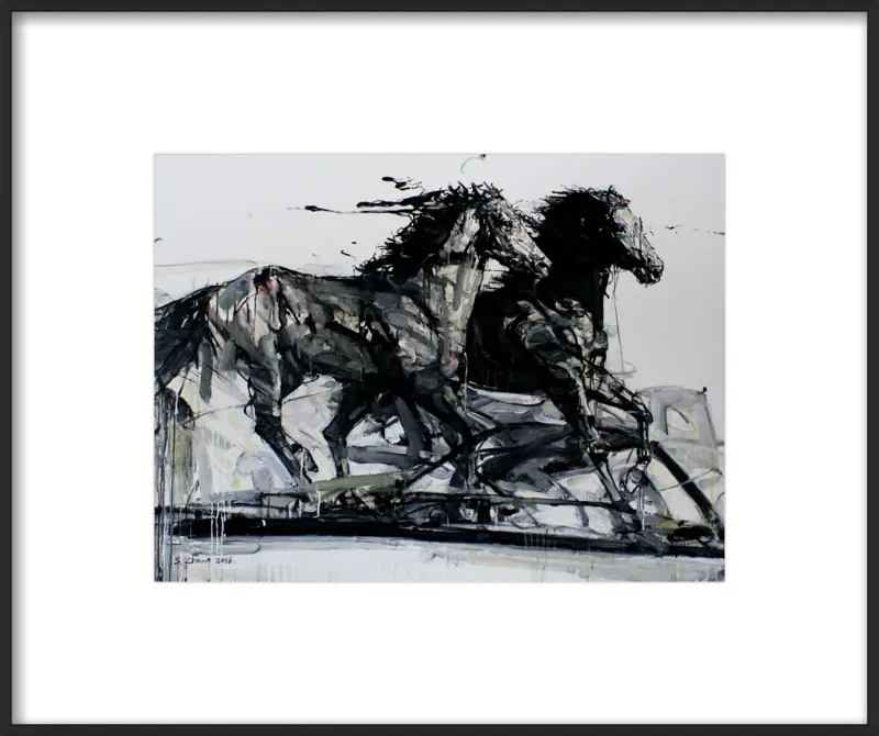 Black Stallions by Shao Y. Zhang for Artfully Walls
