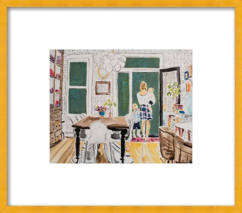 Dining Room with Wallpaper by Kate Lewis for Artfully Walls
