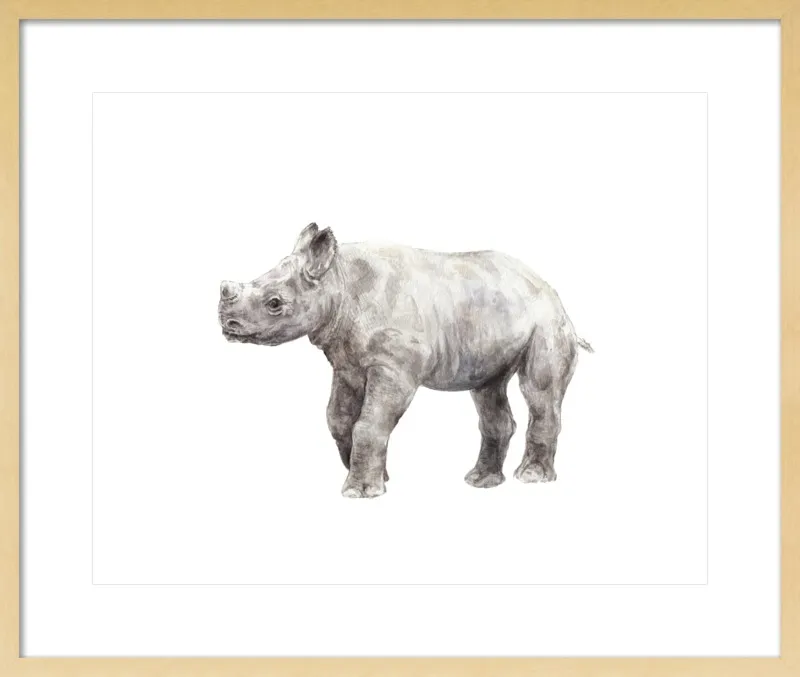 Baby Rhino Watercolor by Lauren Rogoff for Artfully Walls