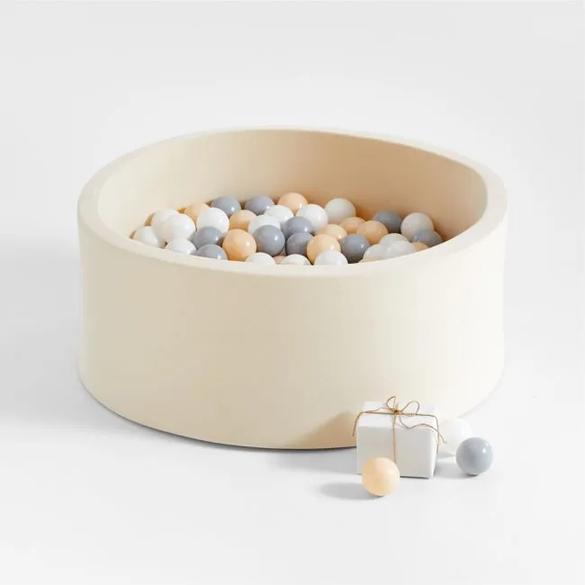 Baby and Toddler Natural Pop-Up Ball Pit with Neutral Balls
