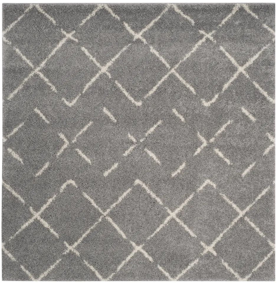 Arlo Home Woven Area Rug, ASG743D, Grey/Ivory,  6' 7" X 6' 7" Square