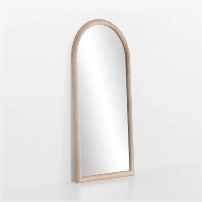 Romy White Washed Acacia Floor Mirror 38" x 77"