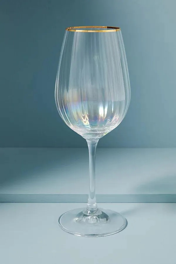 Waterfall 24k Gold Accent Wine Glasses, Set of 4