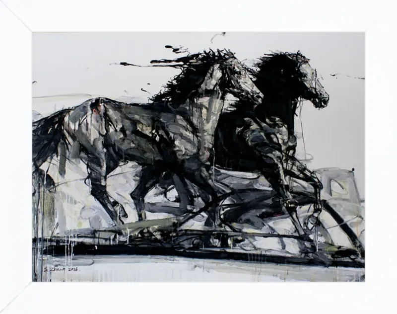 Black Stallions by Shao Y. Zhang for Artfully Walls