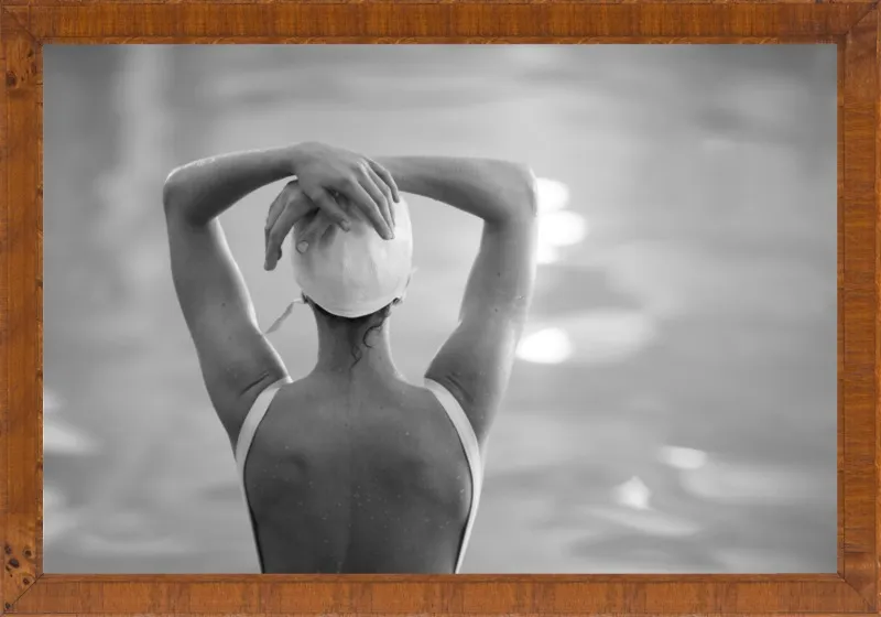 Woman Swimmer in a White Cap by Lucy Snowe for Artfully Walls