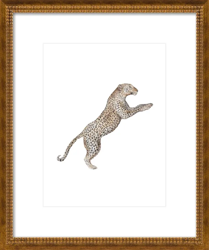 Leaping Leopard Watercolor by Lauren Rogoff for Artfully Walls