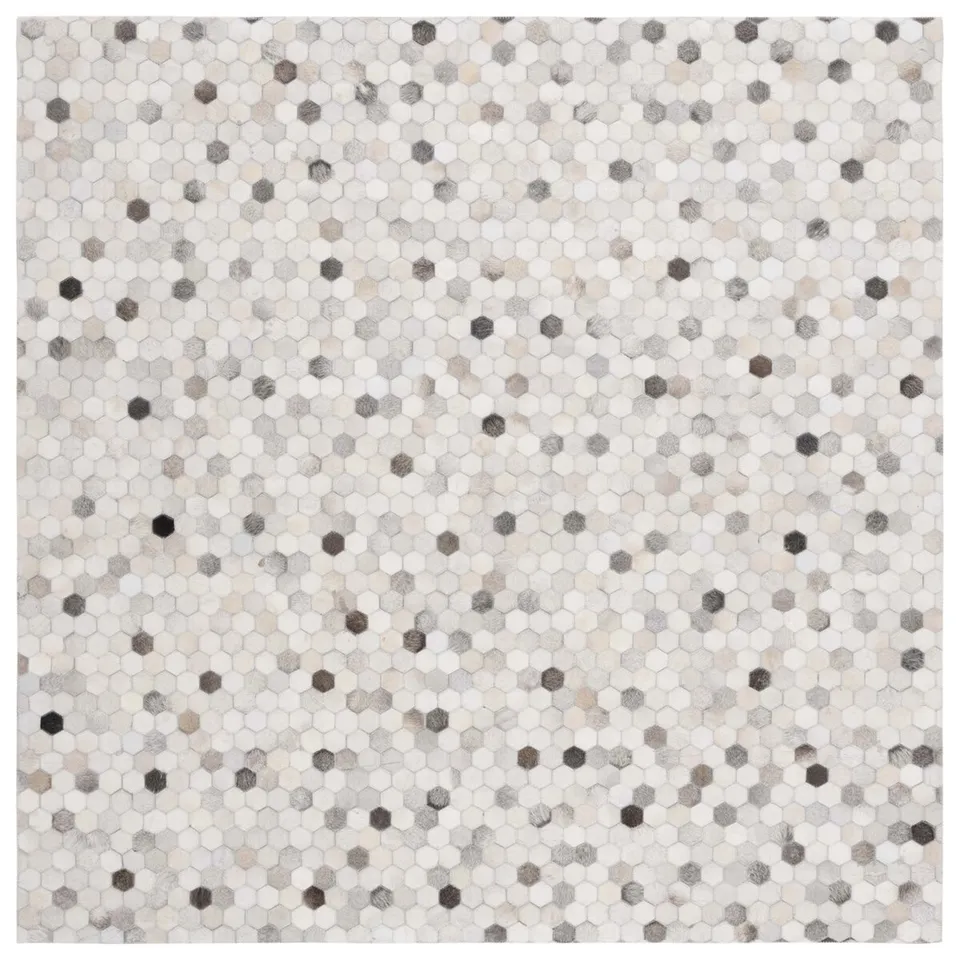 Safavieh Hand Woven Area Rug, STL217A, Ivory/Grey, 6' X 6' 