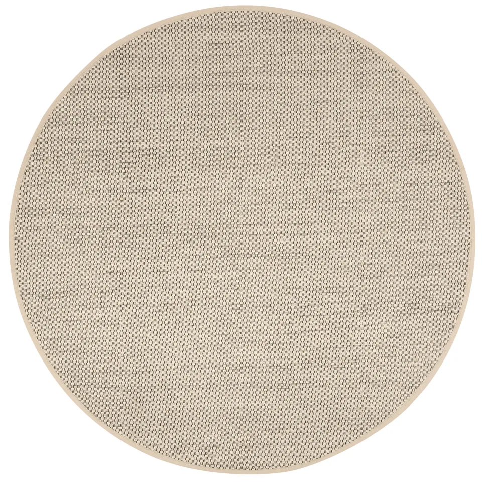Arlo Home Woven Area Rug, NF150B, Black/Ivory,  6' X 6' Round