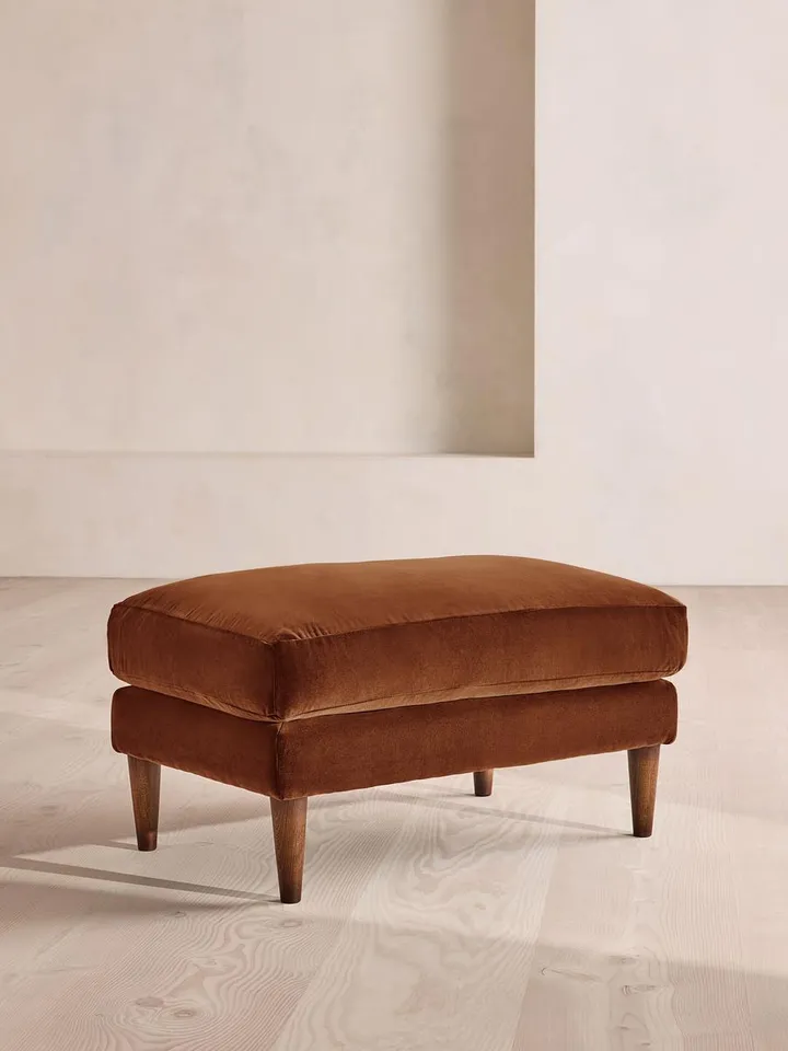 Reya Ottoman, Velvet, Cinnamon, US
