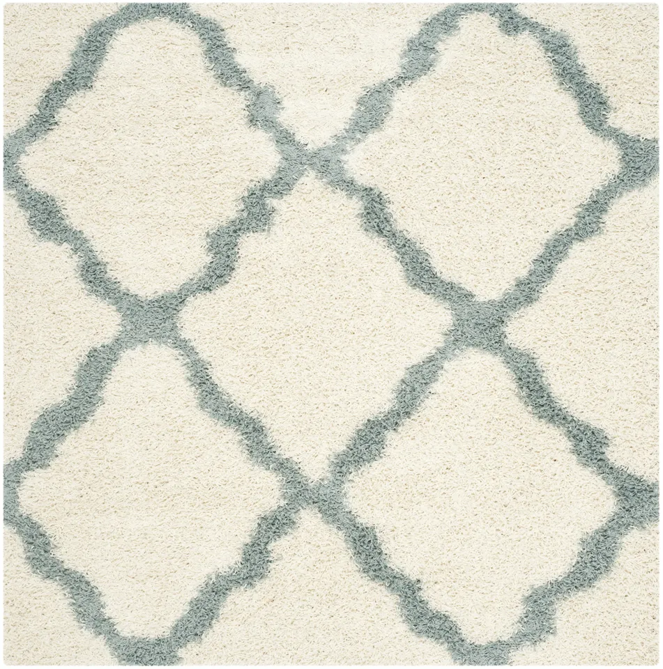 Arlo Home Woven Area Rug, SGD257J, Ivory/Light Blue,  6' X 6' Square
