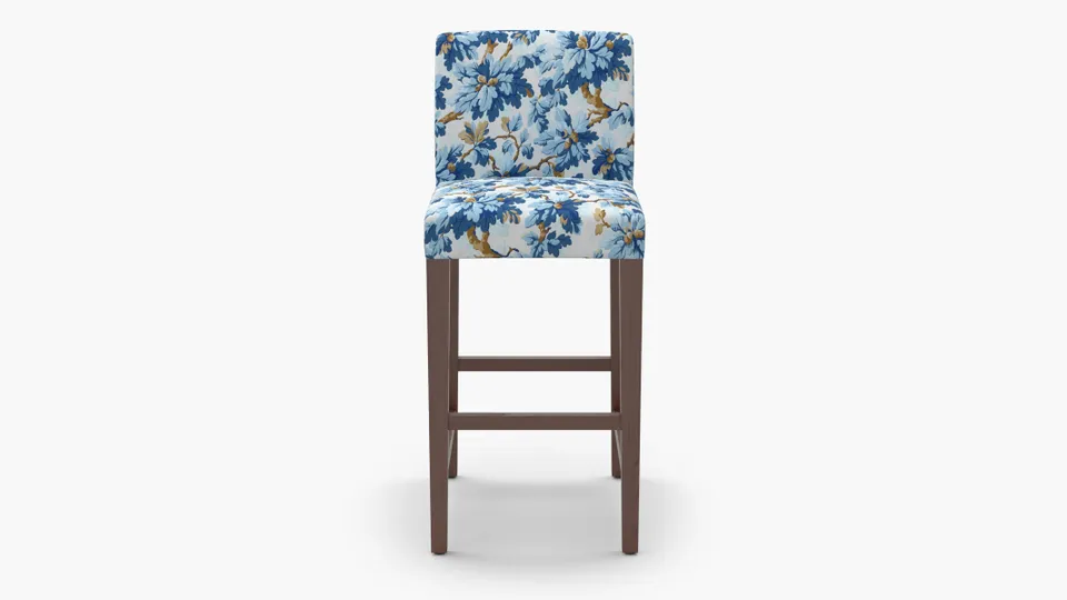 Signature Dining Bar Stool, Delft Woodland, Walnut Square Tapered Leg