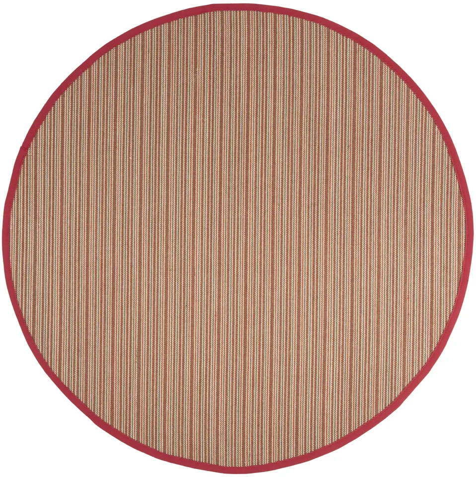 Arlo Home Woven Area Rug, NF132B, Brown/Red,  6' X 6' Round