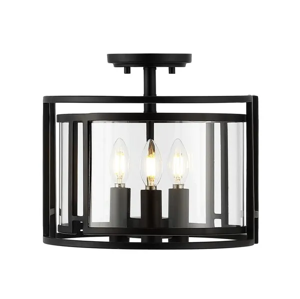 Yarlin 3 Light 13" Flush Mount - Bronze/Clear