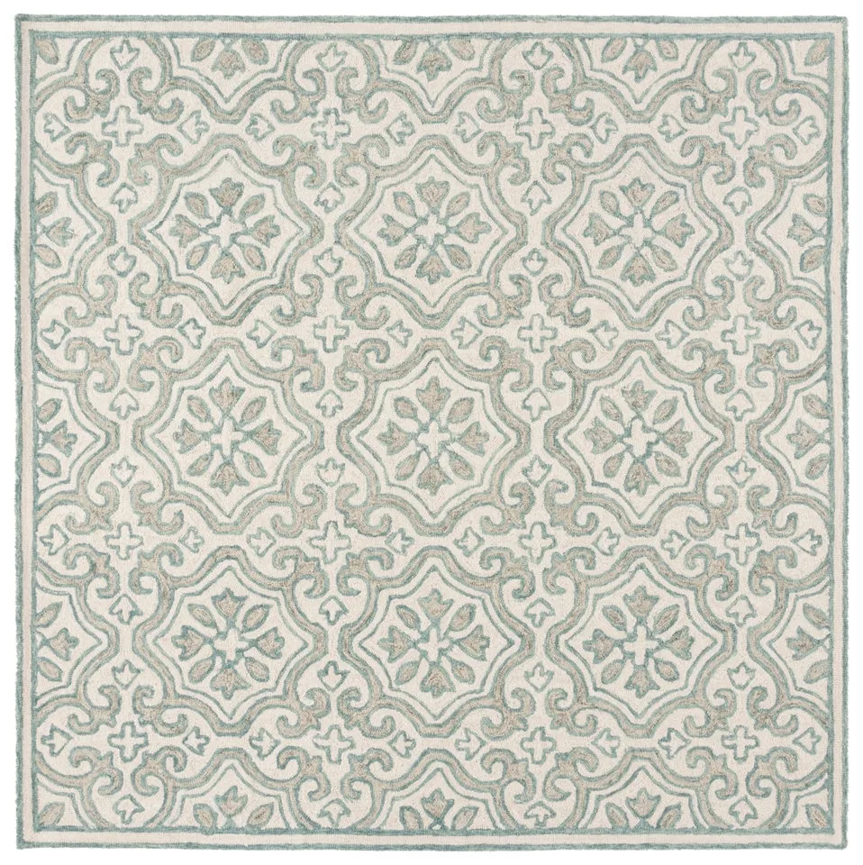 Lauren Ralph Lauren Collection Quinn Rug, Teal / Ivory, 7' x 7'