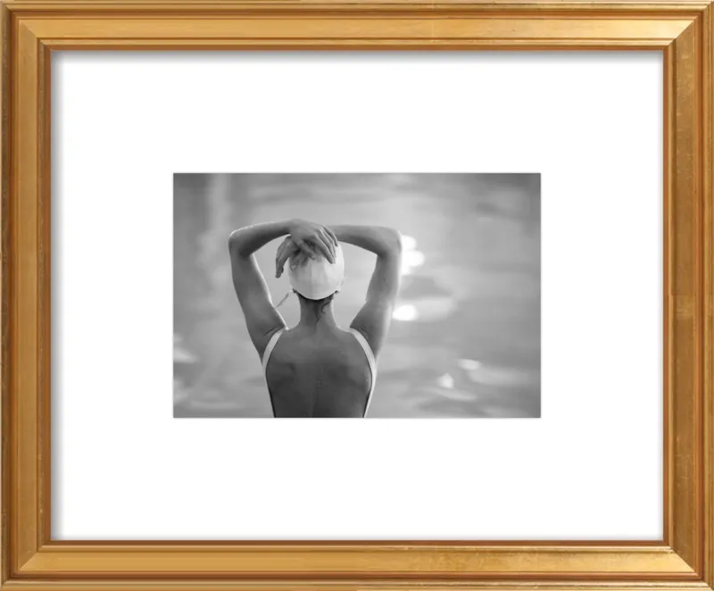 Woman Swimmer in a White Cap by Lucy Snowe for Artfully Walls