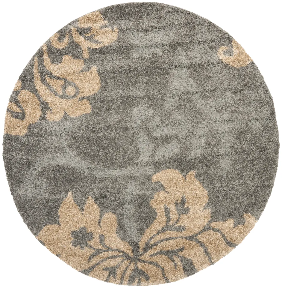 Arlo Home Woven Area Rug, SG458-8013, Grey/Beige,  6' 7" X 6' 7" Round