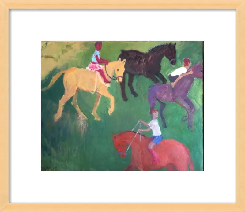 Four Horses, Three Riders by Megan Williamson for Artfully Walls