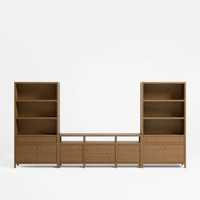 Keane 152" Driftwood Storage Media Console Set