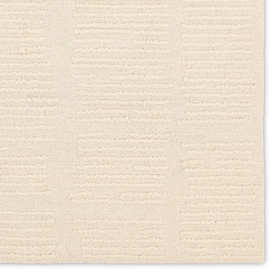Label J Radha FGN09 Handmade Geometric White Area Rug (6'X9')