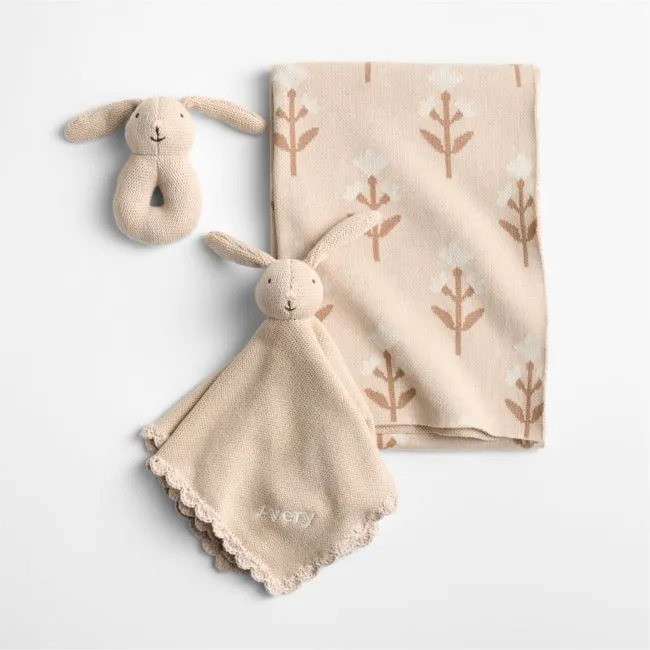 Blossom Bunny 3-Piece Baby Stroller Blanket Gift Set