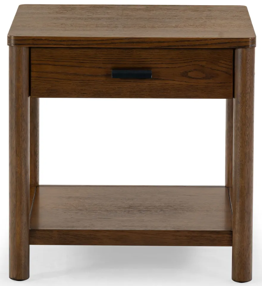 Jaylessa 1 Drawer End Table - Medium Oak