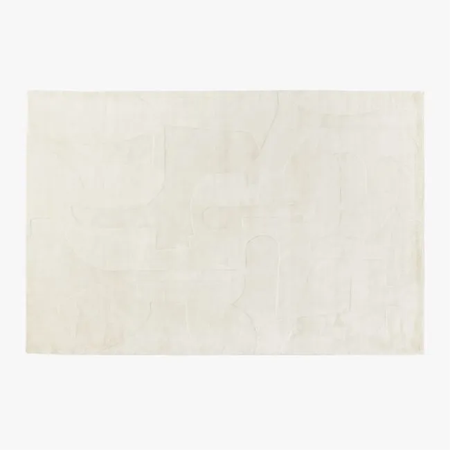 Eleyne Handloomed Ivory TENCEL™ Lyocell Area Rug 6'x9'