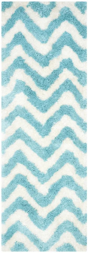 Arlo Home Hand Tufted Area Rug, BSG320G, Ivory/Blue,  2' 3" X 7'
