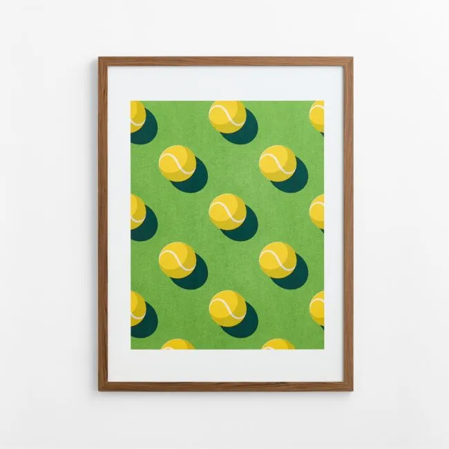 Grass Court Tennis Toss Walnut Framed Wall Art Print 30" x 40" by Venus Williams