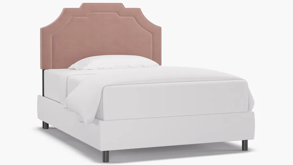 Art Deco Headboard, Blush Everyday Linen, Full
