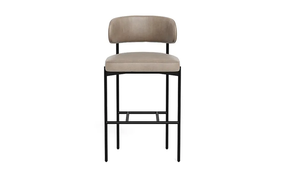 Hollis Leather Metal Framed Upholstered Bar Stool