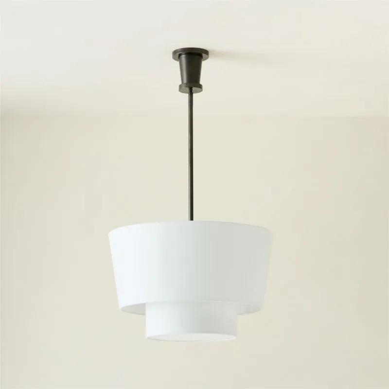 Ascot Blackened Brass Drum Pendant Light