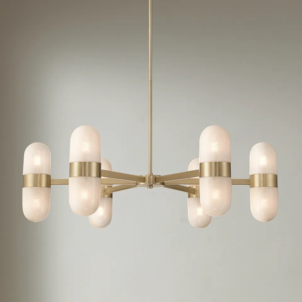 Possini Euro Reiter 32" Wide Matte Brass 12-Light Chandelier