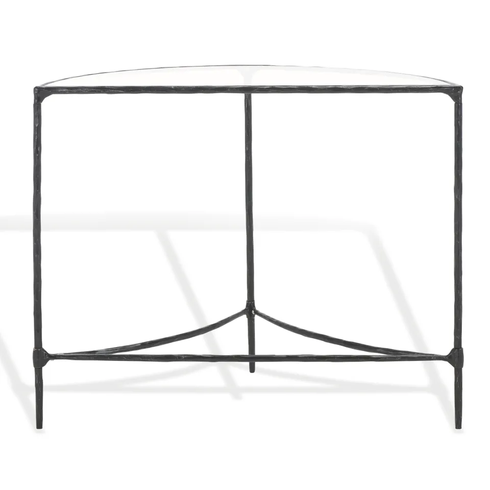 Isabellina Half Moon Console - Black/Clear