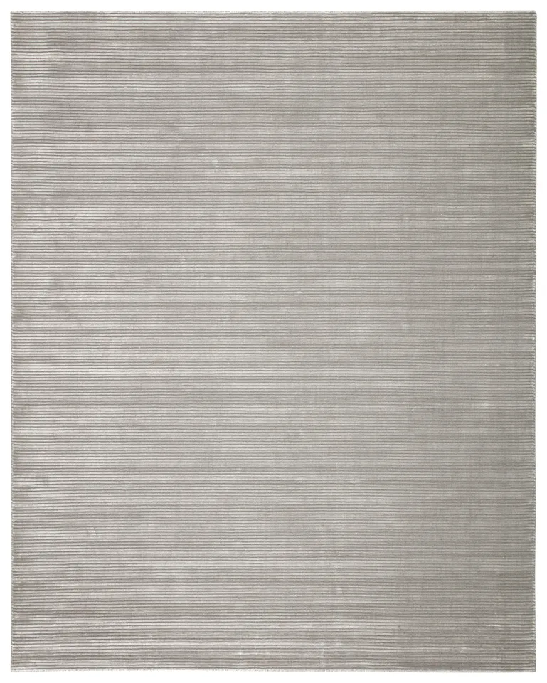 Basis Handmade Solid Gray/ Silver Area Rug (3'6"X5'6")