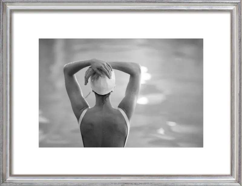 Woman Swimmer in a White Cap by Lucy Snowe for Artfully Walls