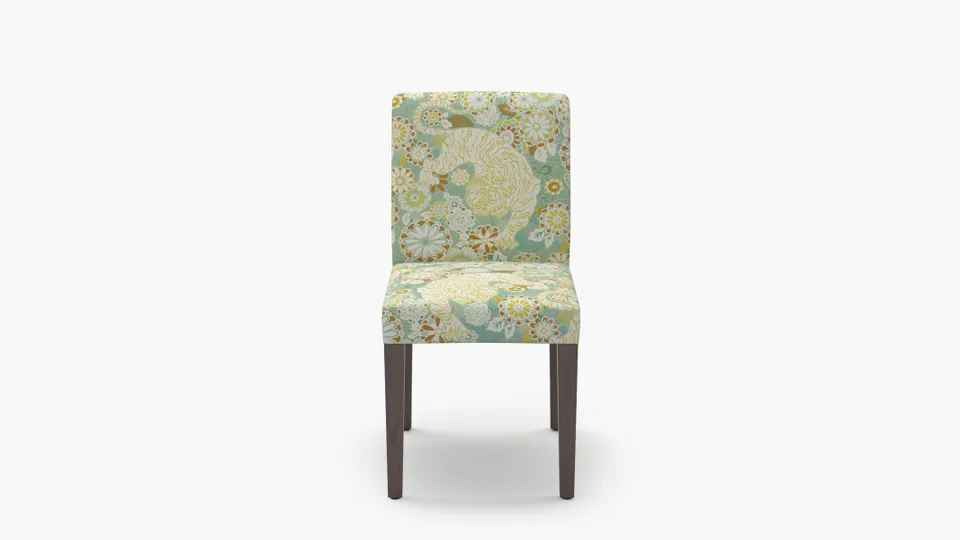 Signature Dining Chair, Pistachio Siberian Tiger, Espresso Square Tapered Leg